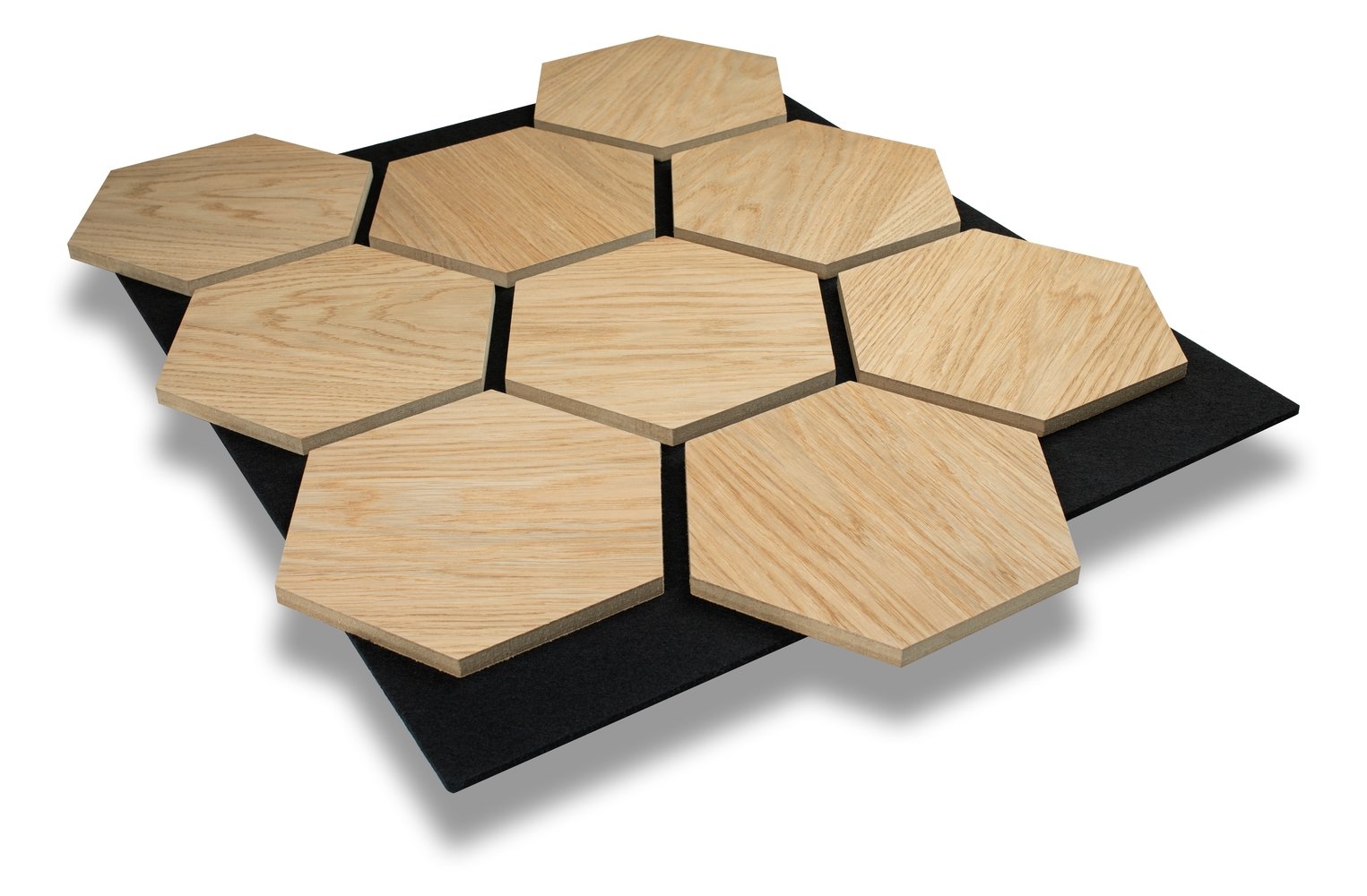 Oak_Light Oak Light Brown MDF Black Felt | Hexagon - Image 1